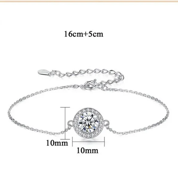 Certified 1ct. t.w. Diamond Moissanite Halo Bracelet NEW - Picture 5 of 8